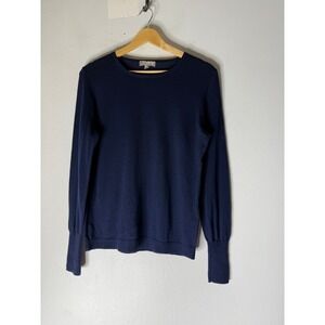 J crew Navy Blue Merino Wool crew neck sweater lightweight slim fit Small